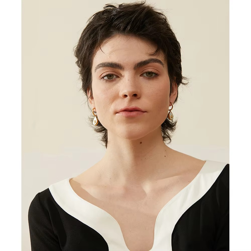 Golden Avocado Hoop Earrings