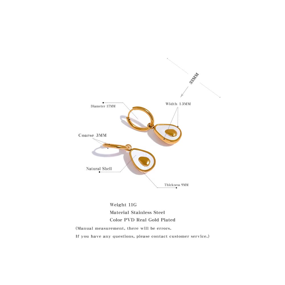 Golden Avocado Hoop Earrings