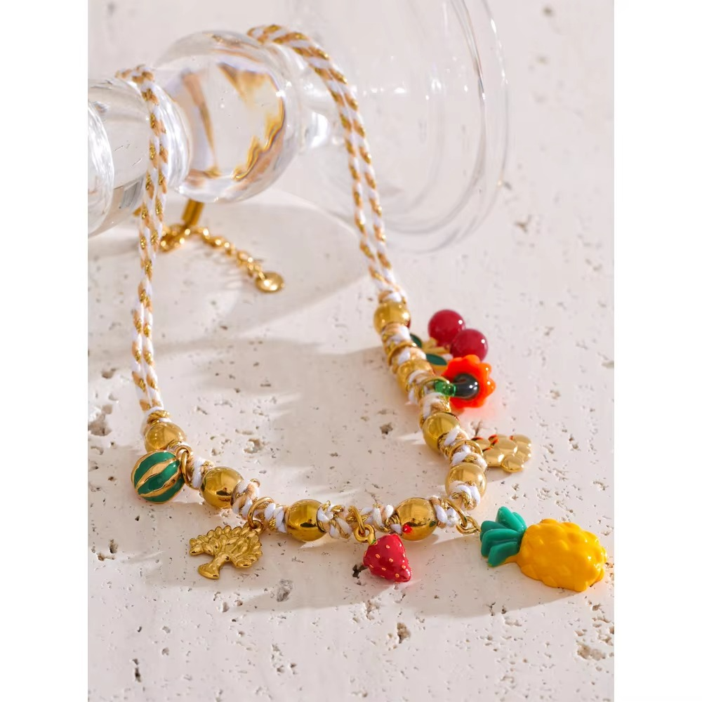 Tropical Fruit Charm Necklace
