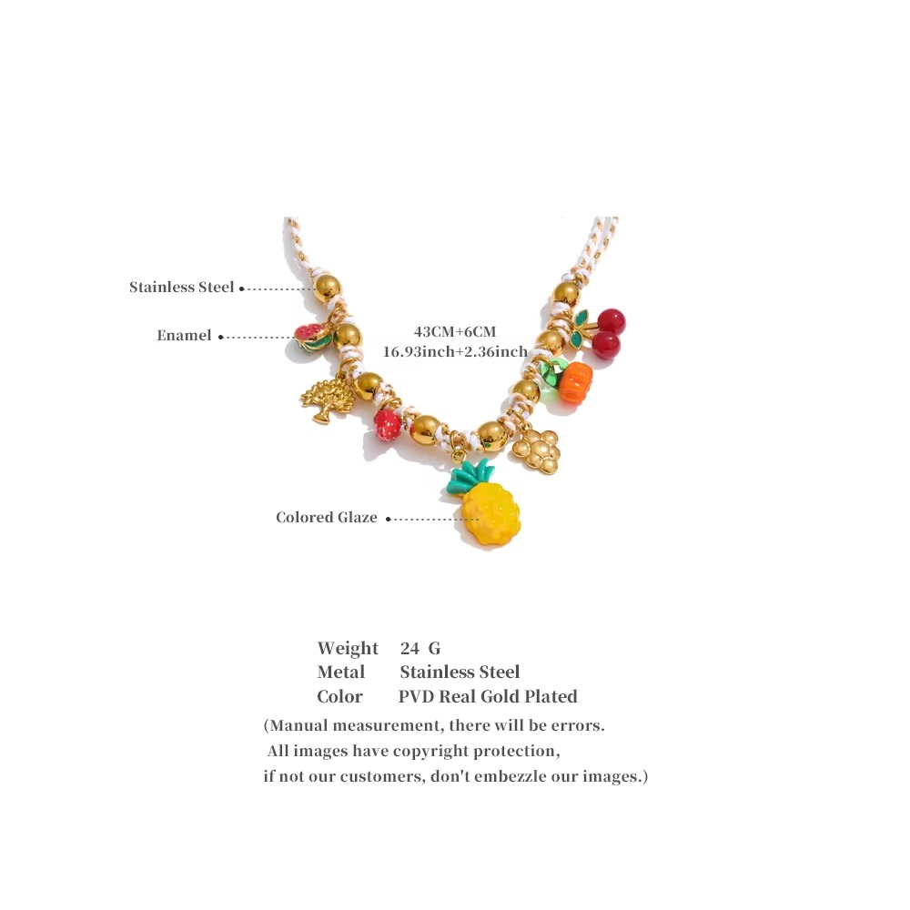 Tropical Fruit Charm Necklace