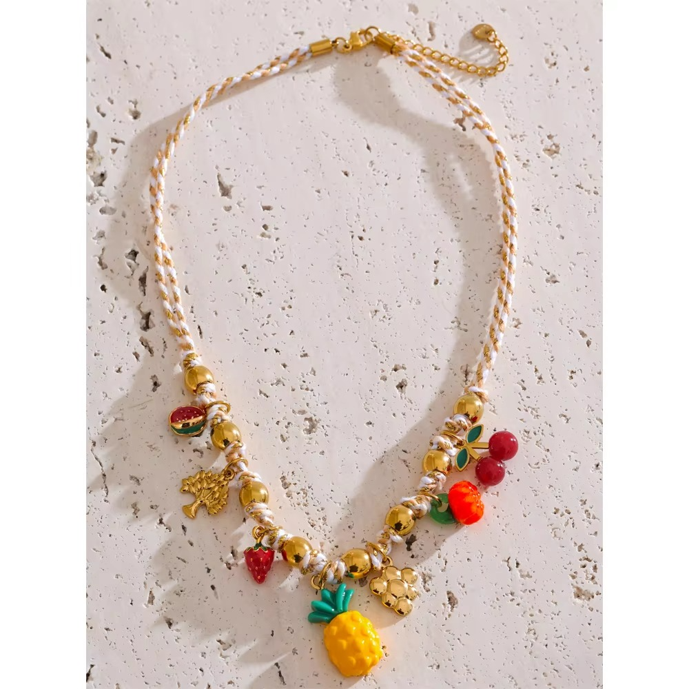 Tropical Fruit Charm Necklace