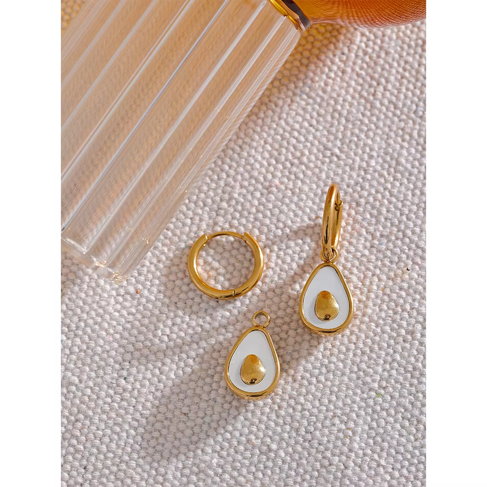 Golden Avocado Hoop Earrings