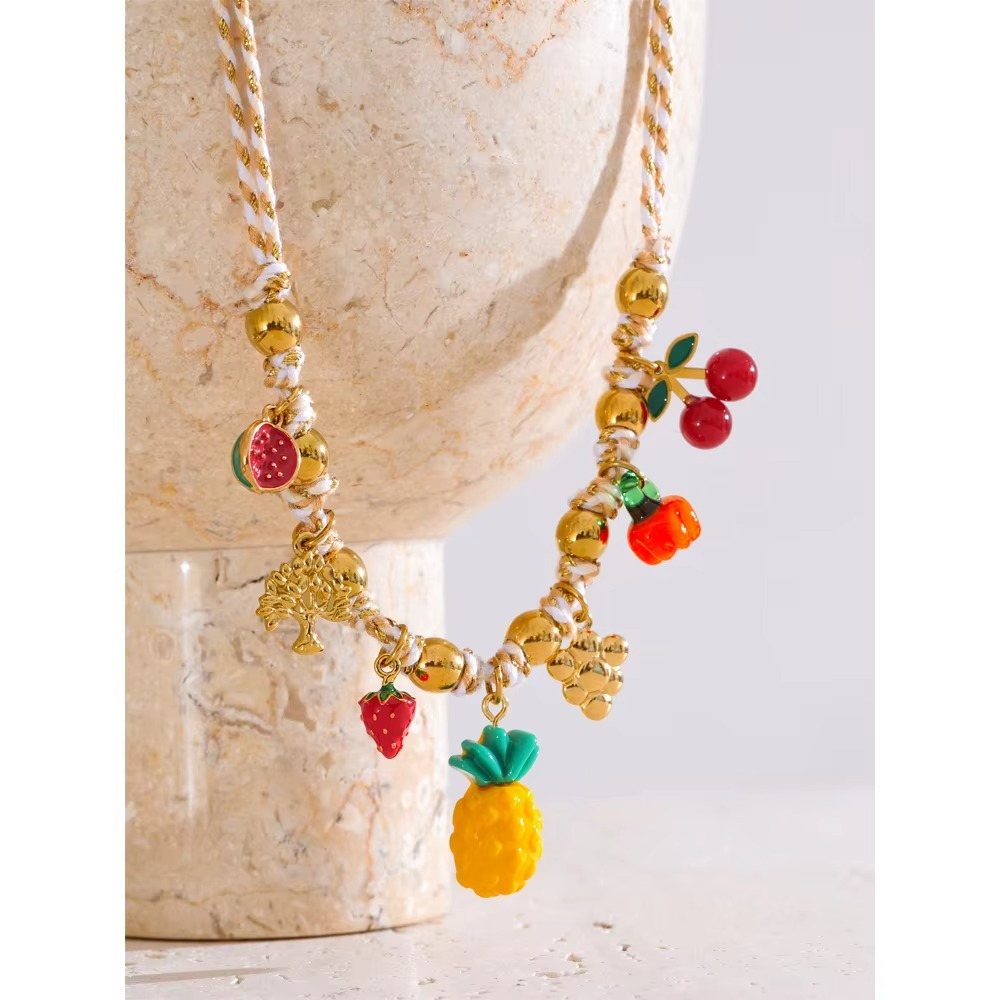 Tropical Fruit Charm Necklace