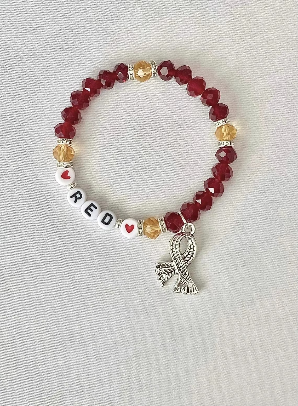 RED Scarf Charm Bracelet