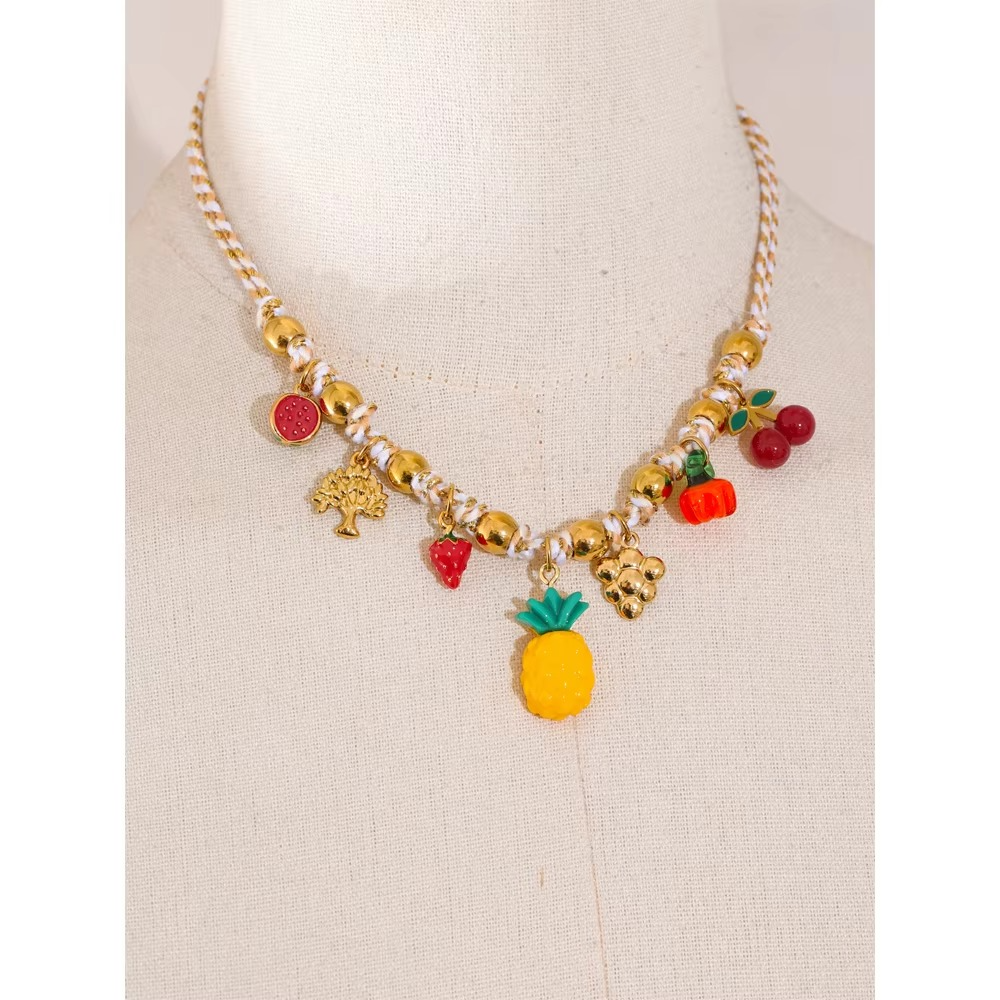 Tropical Fruit Charm Necklace