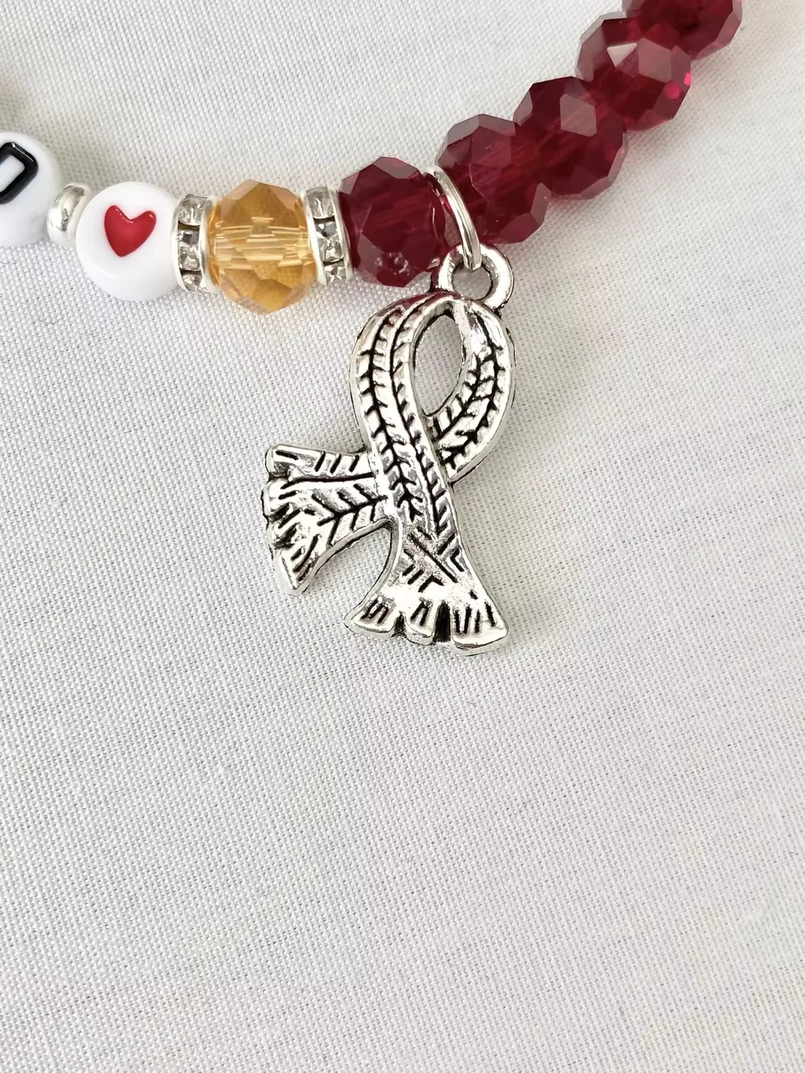 RED Scarf Charm Bracelet