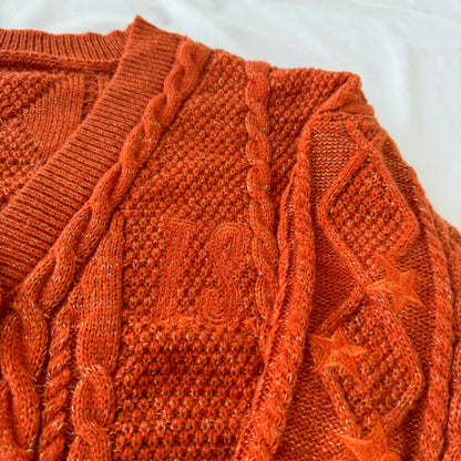 Glittery Orange Showgirl Cardigan