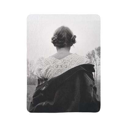 Folklore In The Trees Fleece Sherpa Blanket