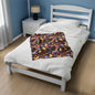 Acoustic Piano Floral Lightweight Velveteen Plush Blanket