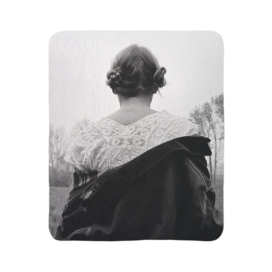 Folklore In The Trees Fleece Sherpa Blanket