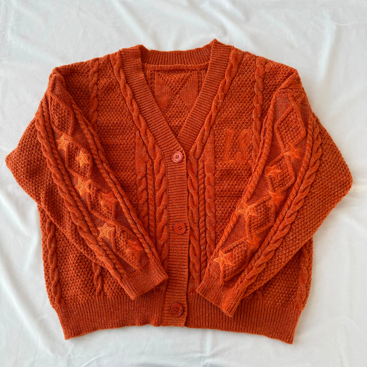 Glittery Orange Showgirl Cardigan