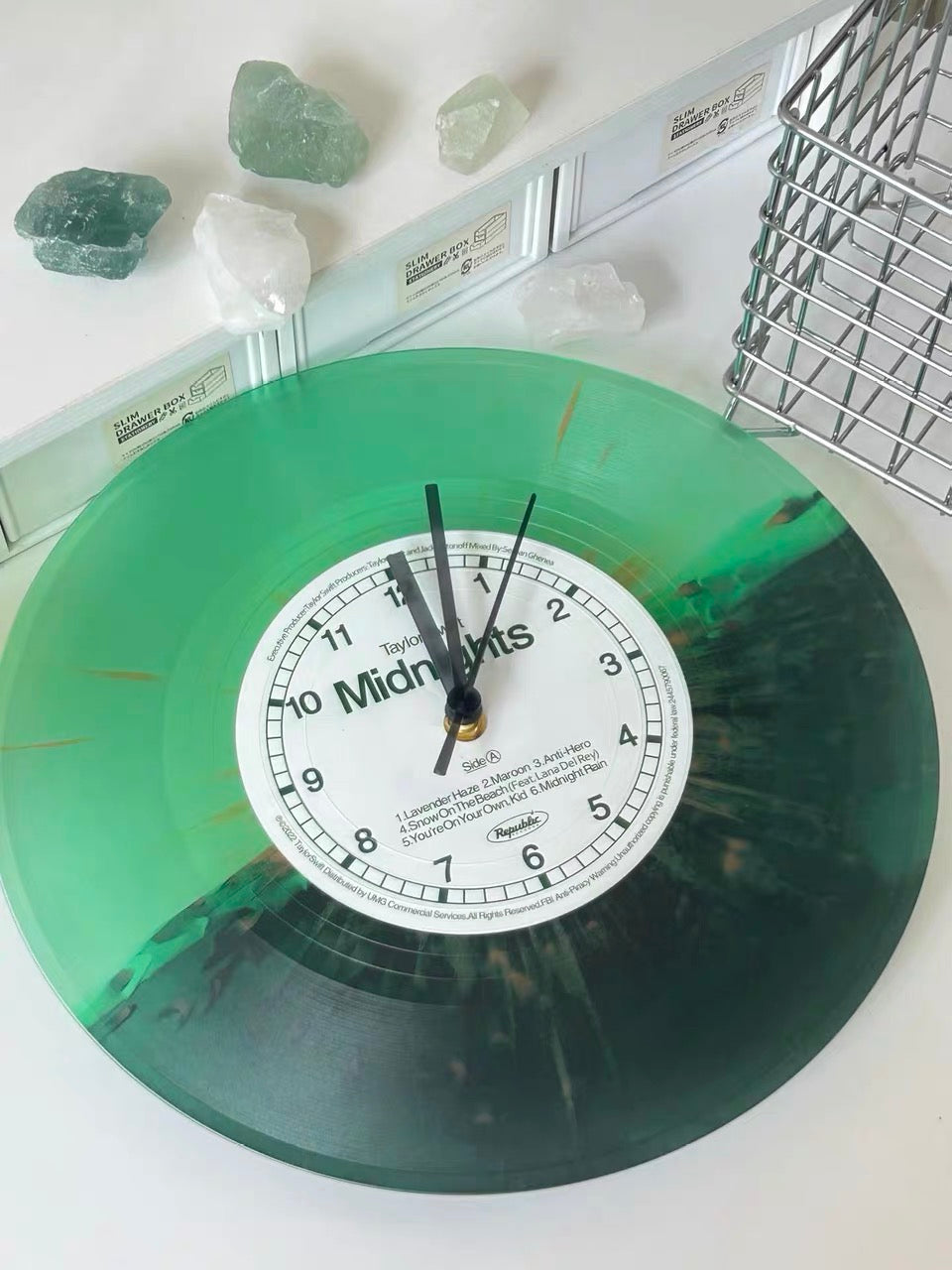 Jade Green Taylor Swift Midnights Vinyl Clock