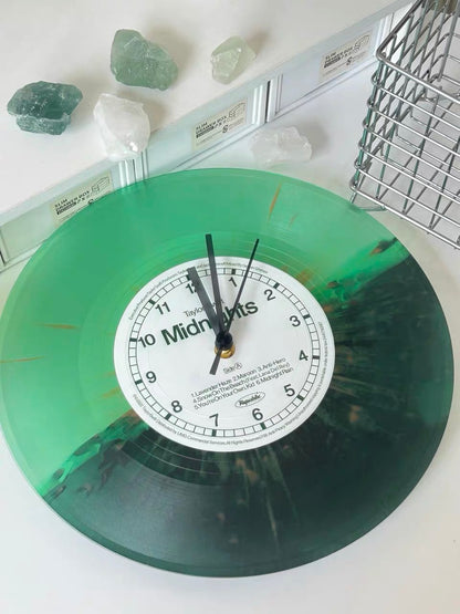 Jade Green Taylor Swift Midnights Vinyl Clock