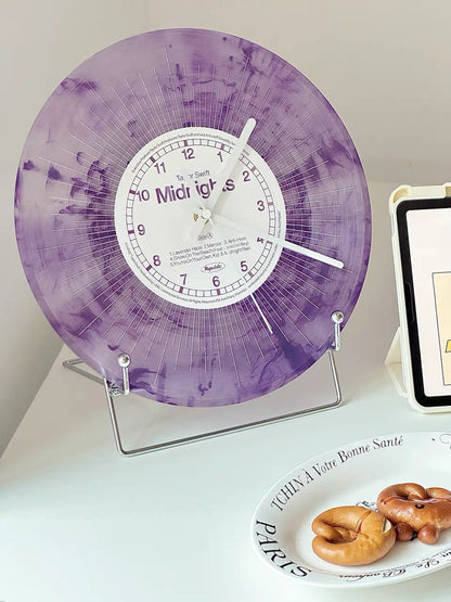 Purple Taylor Swift Midnights Vinyl Clock