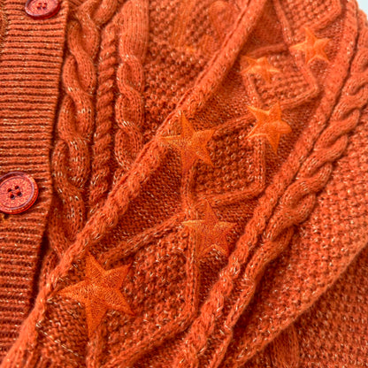 Glittery Orange Showgirl Cardigan