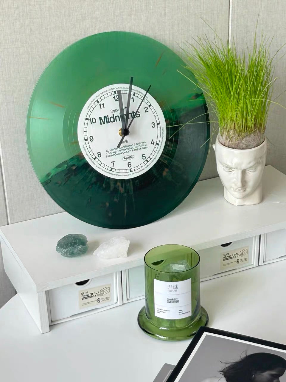 Jade Green Taylor Swift Midnights Vinyl Clock