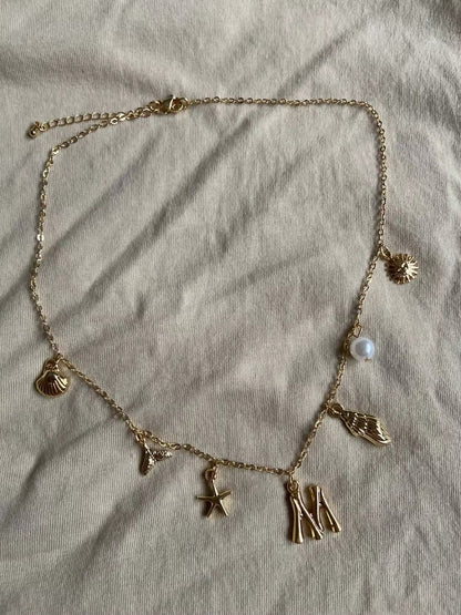 Minimalist Initial Summer Charm Necklace