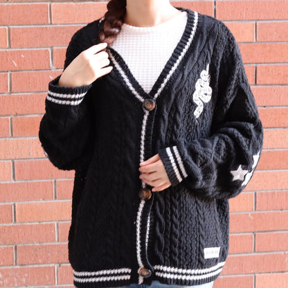 Silver Snake Patch Black Cardigan