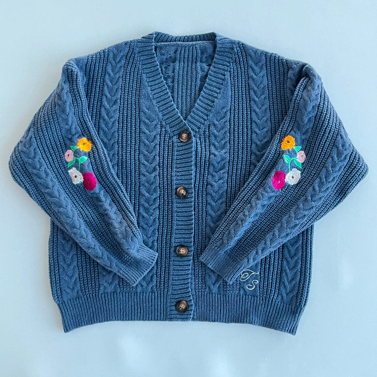 Floral Piano Blue Cardigan