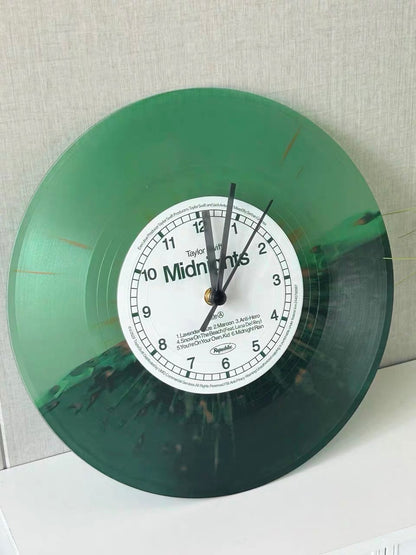 Jade Green Taylor Swift Midnights Vinyl Clock