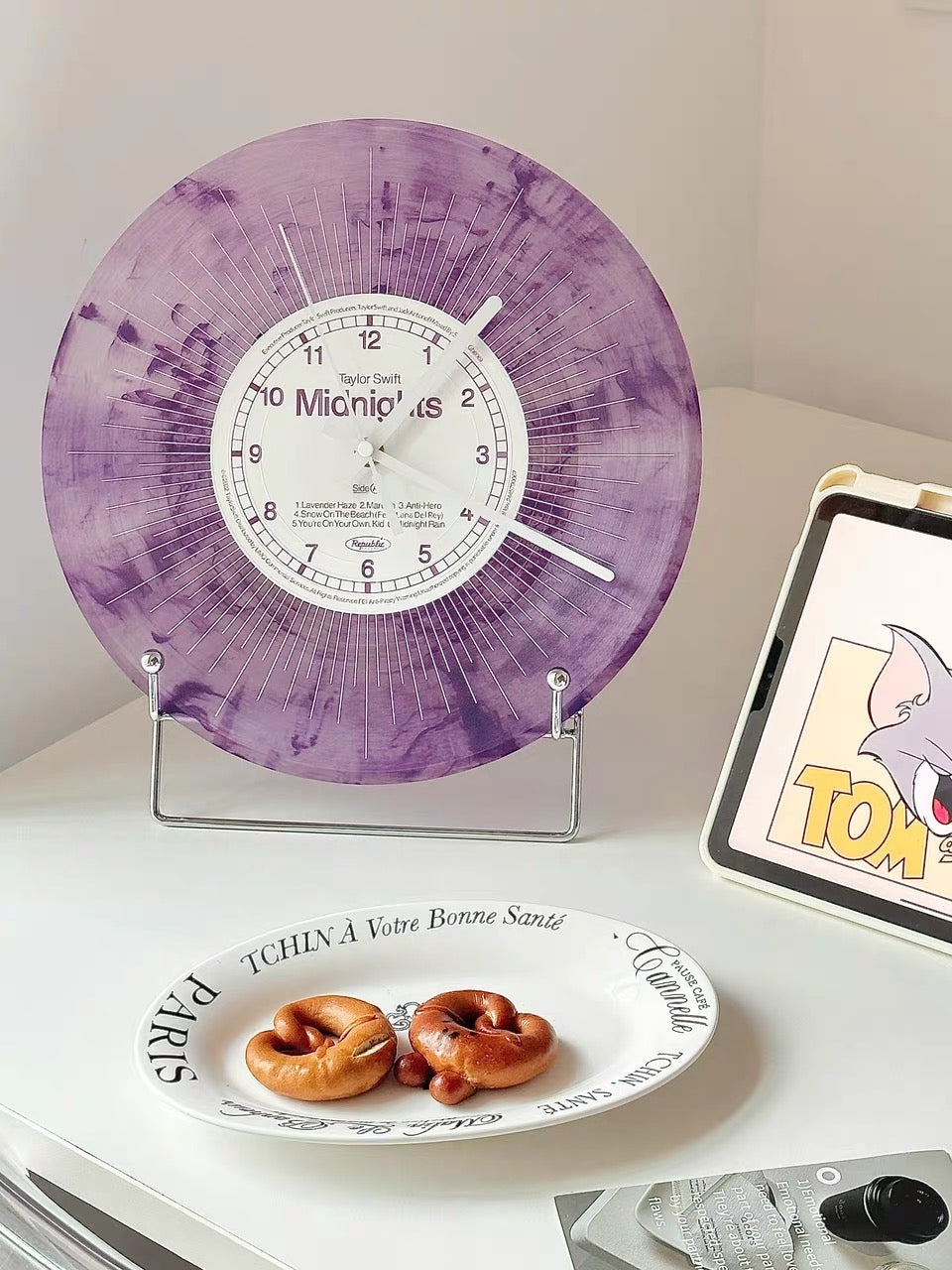 Purple Taylor Swift Midnights Vinyl Clock