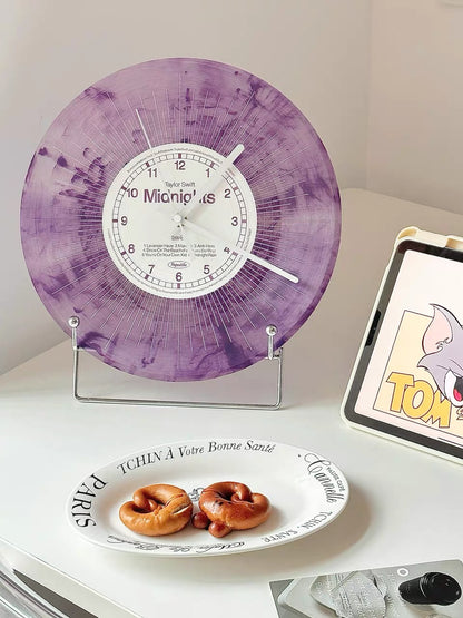 Purple Taylor Swift Midnights Vinyl Clock