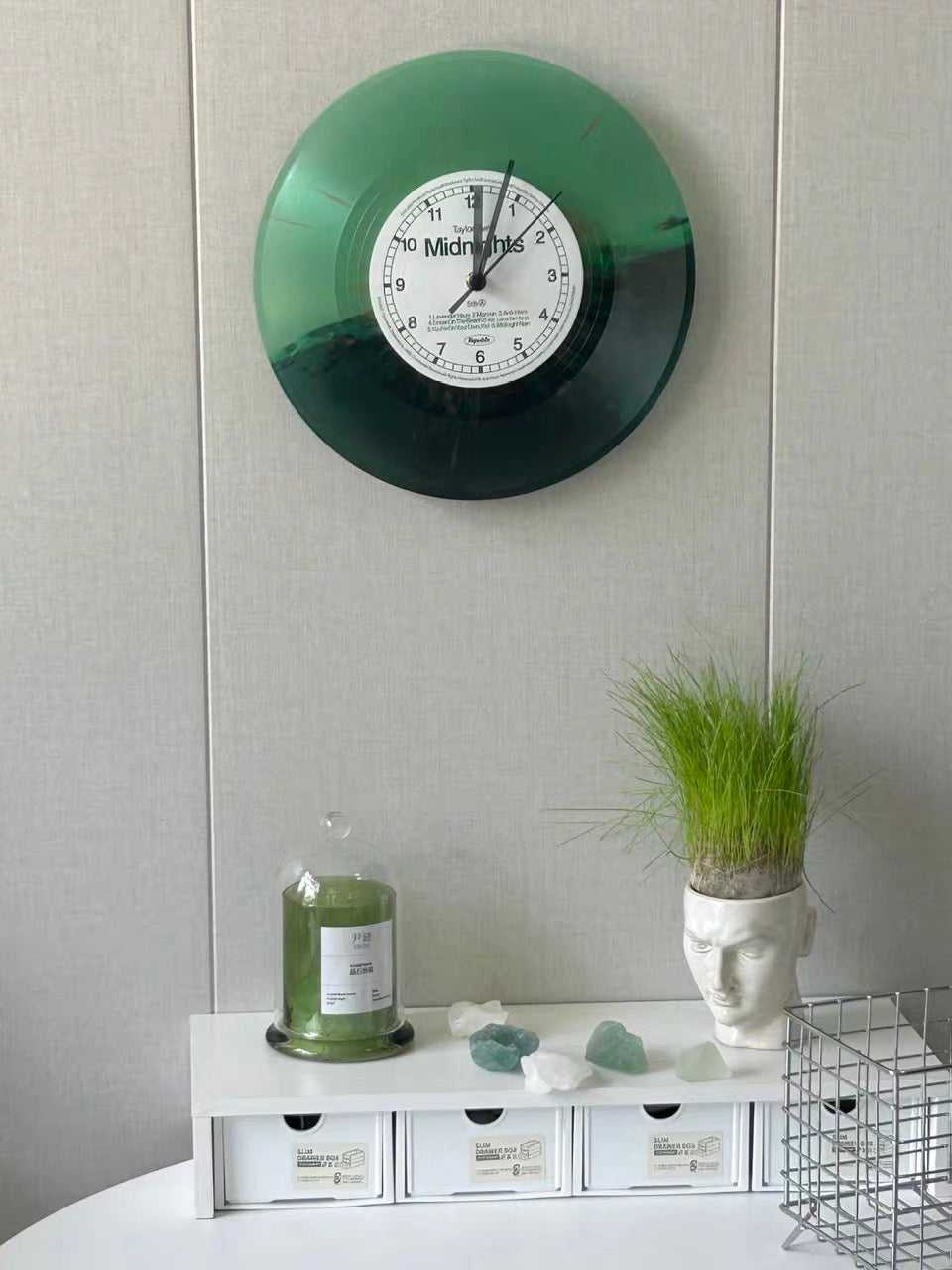 Jade Green Taylor Swift Midnights Vinyl Clock