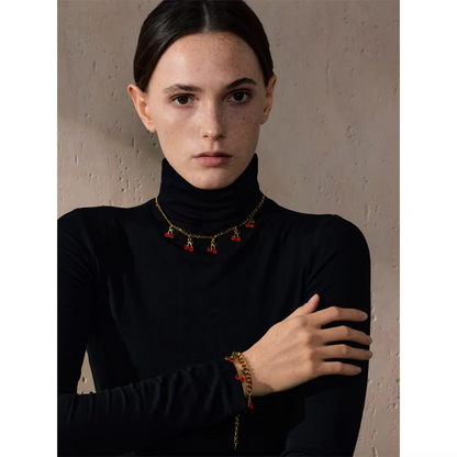 Cherry Charm Necklace & Bracelet