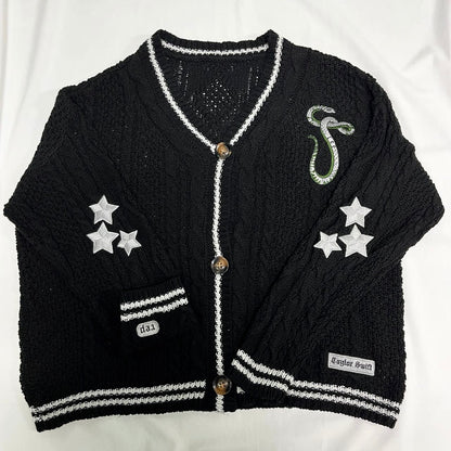 Green Silver Snake Patch Reputation Cardigan