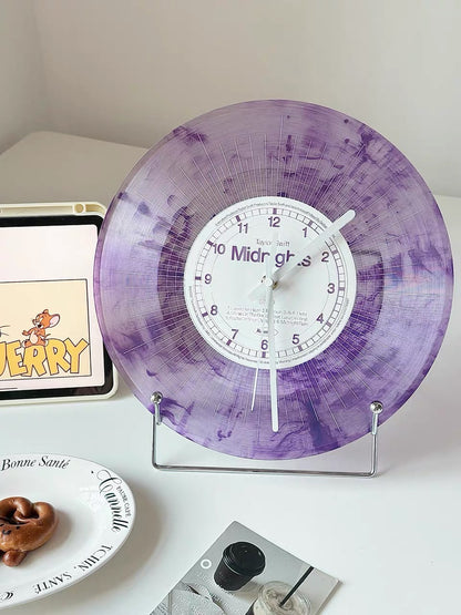 Purple Taylor Swift Midnights Vinyl Clock