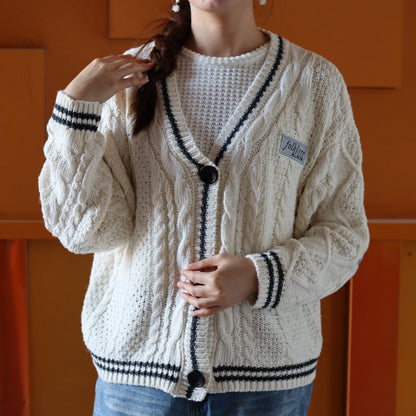 Folklore Patch Silver Stars Cream Cardigan