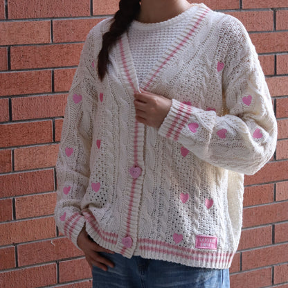 Pink Hearts Lover Cardigan