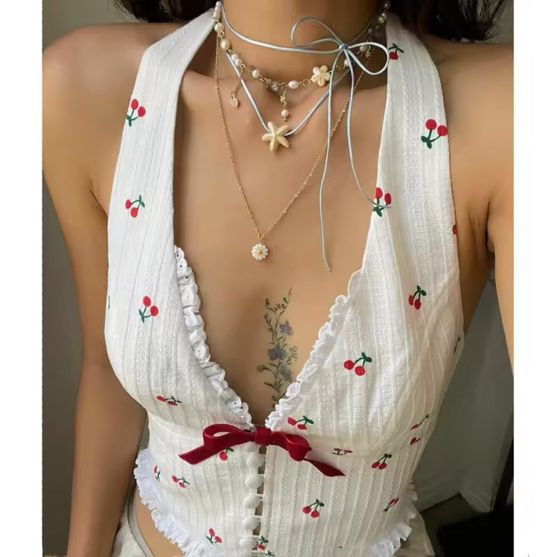 Cherry Halter Top