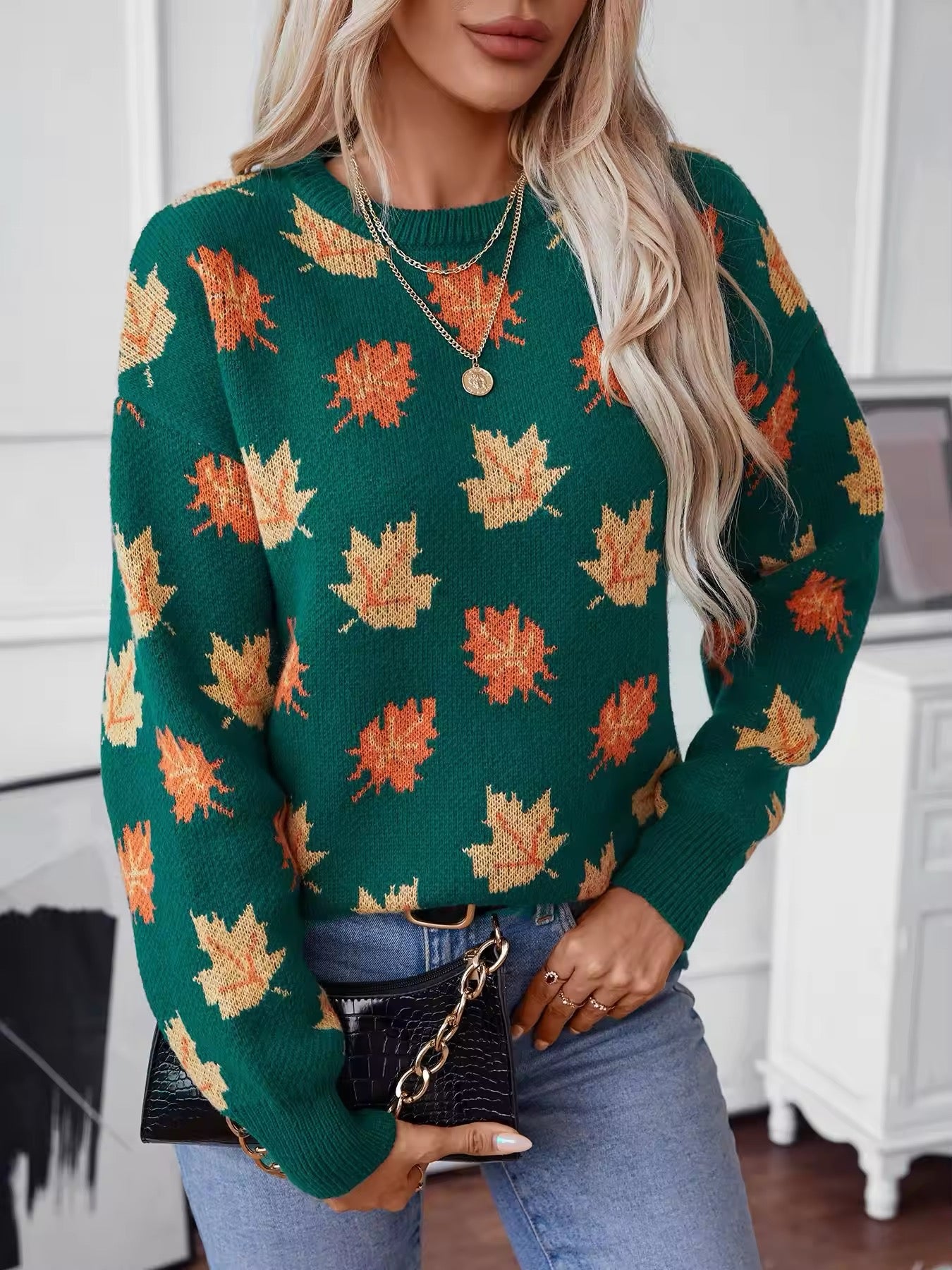 Autumn Leaves Knitted Sweater