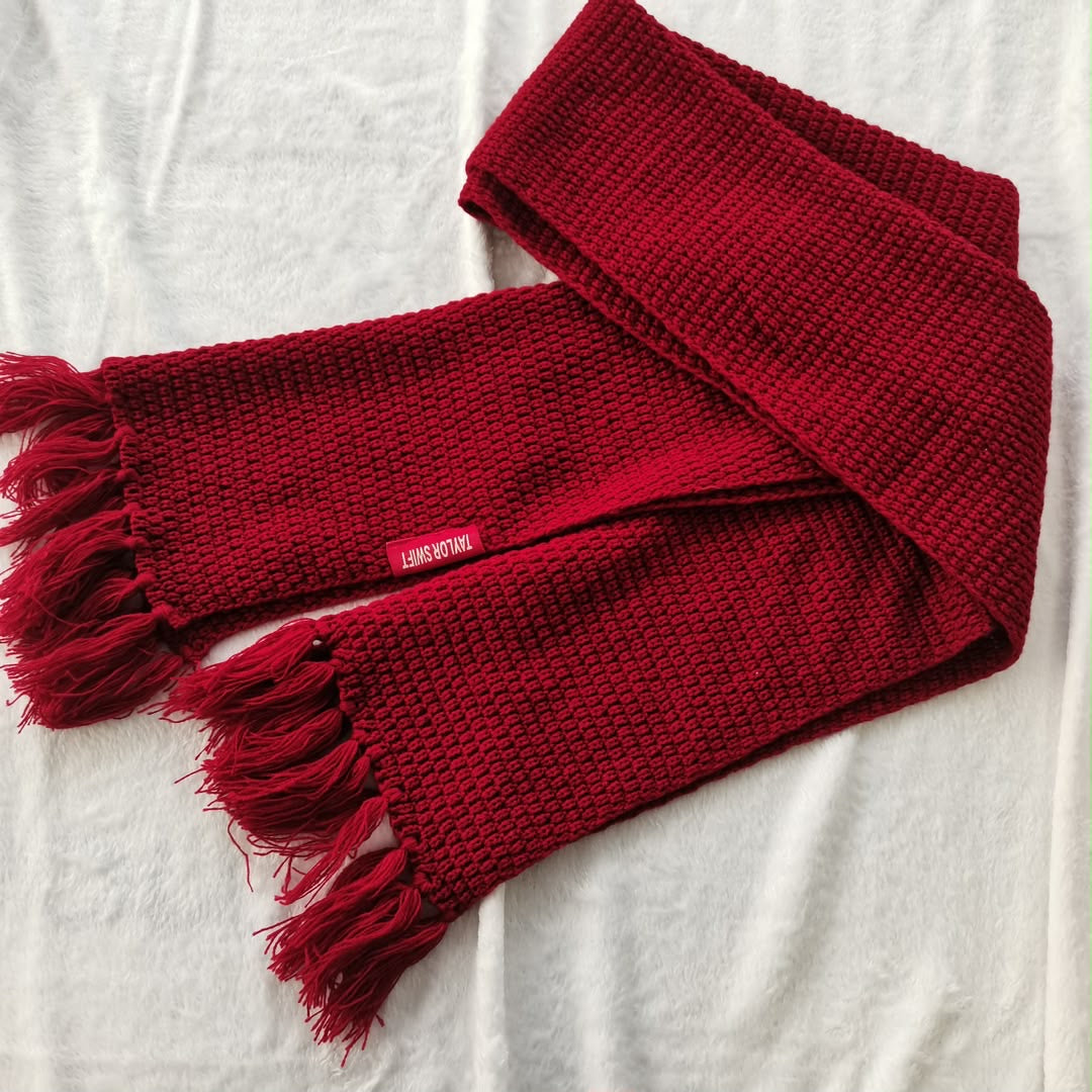 Red Knitted Scarf
