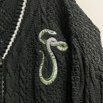 Green Silver Snake Patch Reputation Cardigan
