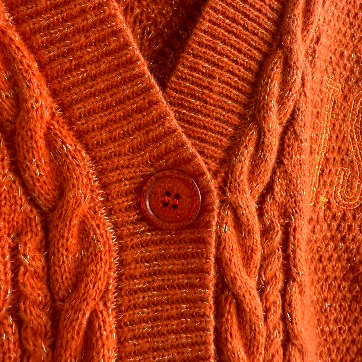 Glittery Orange Showgirl Cardigan