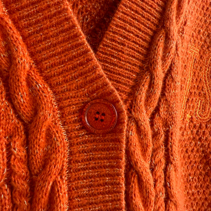 Glittery Orange Showgirl Cardigan