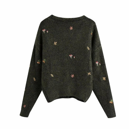Forest Embroidered Autumn Cardigan