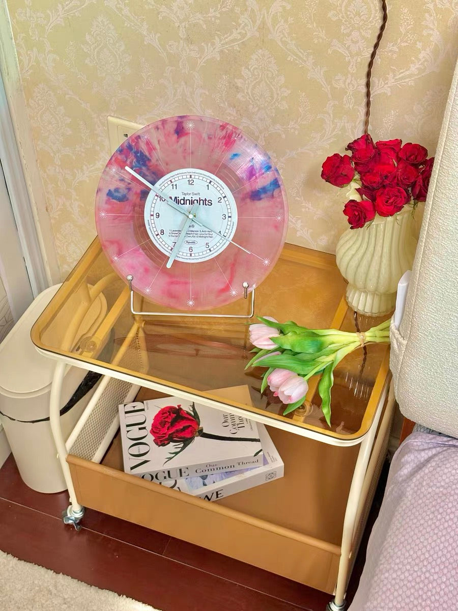 Pink Taylor Swift Midnights Vinyl Clock