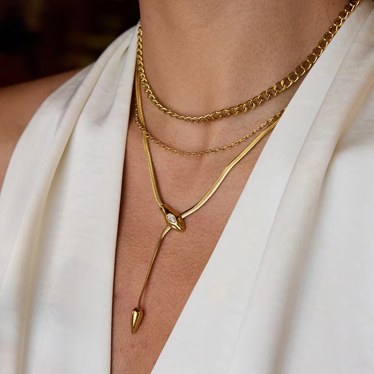 Serpentine Stackable Necklace