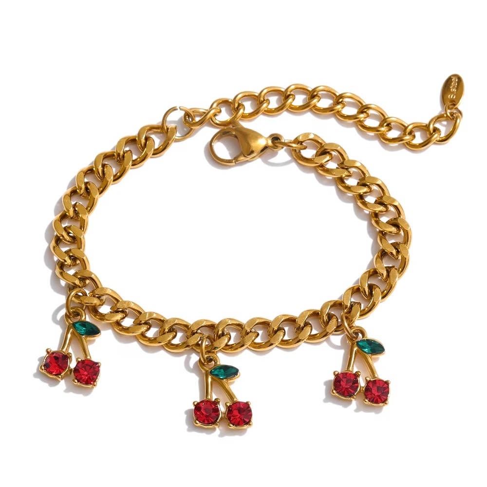 Cherry Charm Necklace & Bracelet