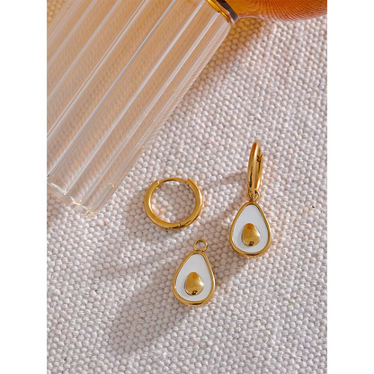 Golden Avocado Hoop Earrings
