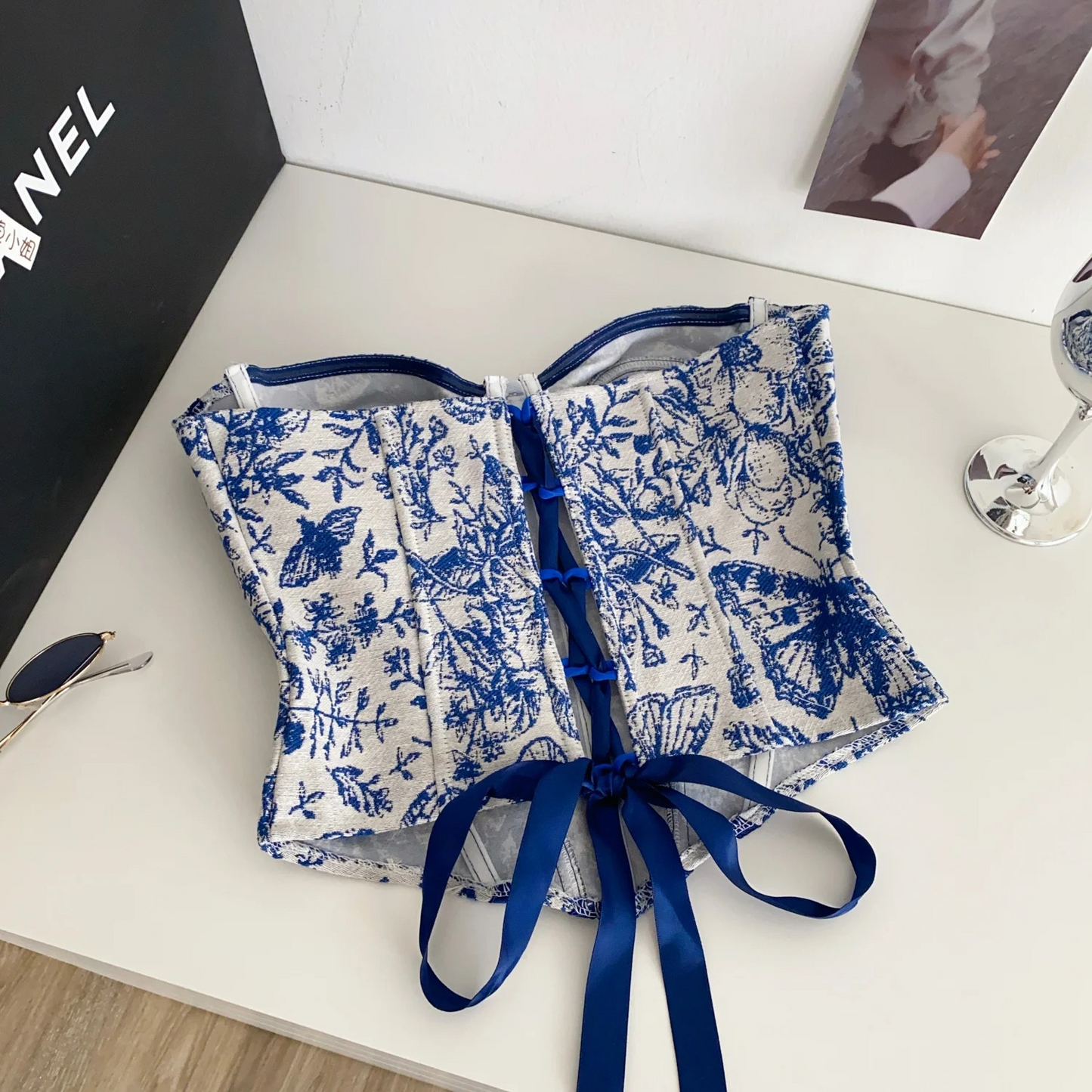 Blue Butterfly Corset