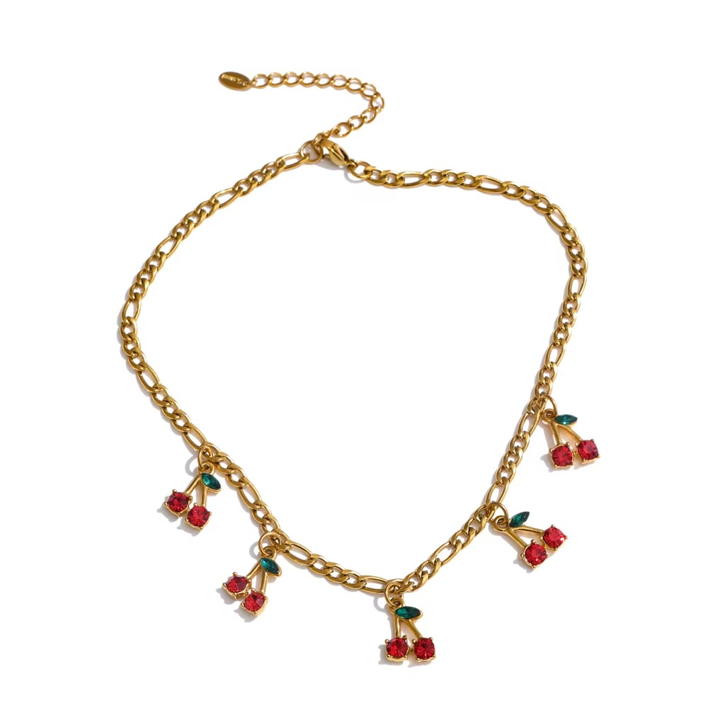 Cherry Charm Necklace & Bracelet