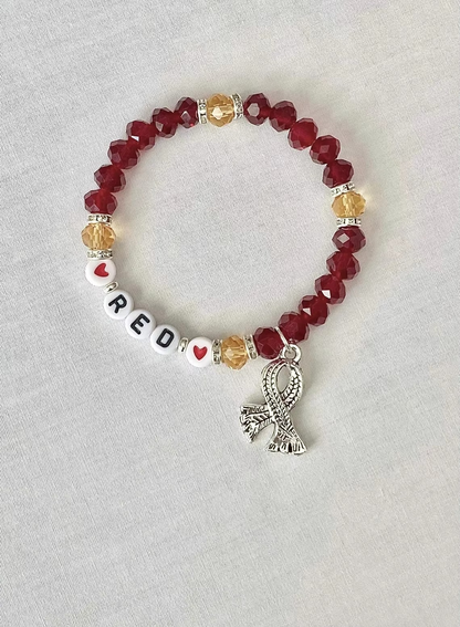 RED Scarf Charm Bracelet