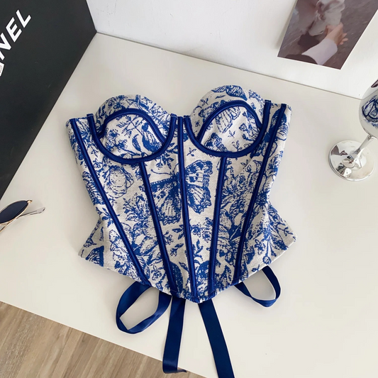 Blue Butterfly Corset