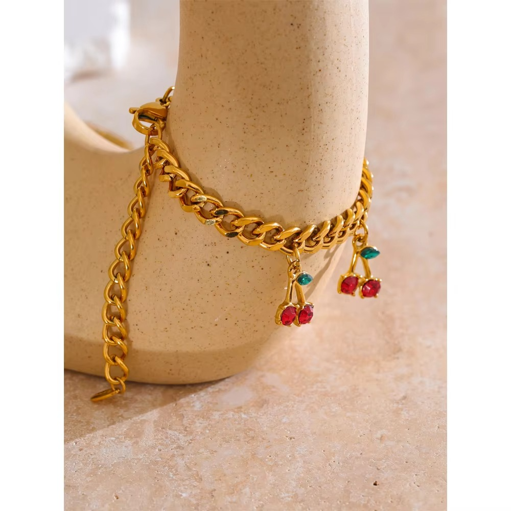 Cherry Charm Necklace & Bracelet
