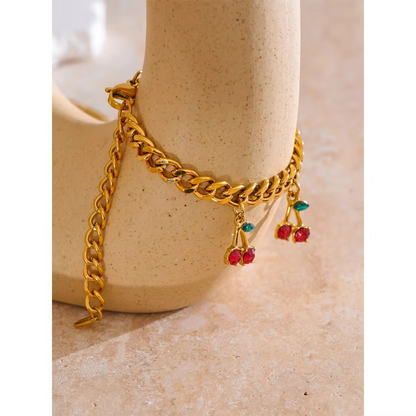 Cherry Charm Necklace & Bracelet