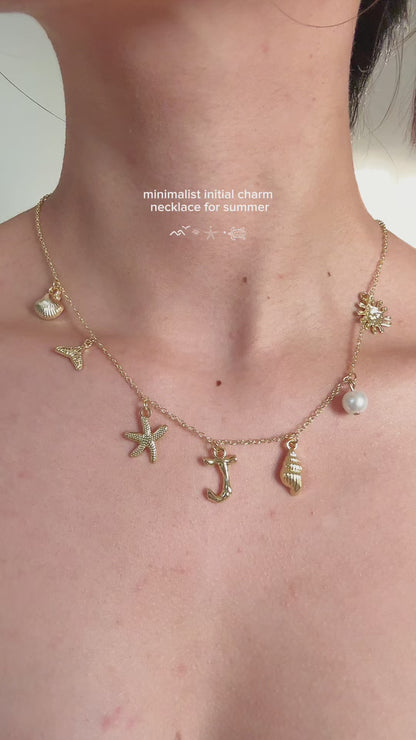 Minimalist Initial Summer Charm Necklace